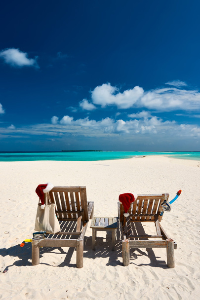 Piękna plaża w Malediwy na Boże Narodzenie - Zdjęcie, obraz
