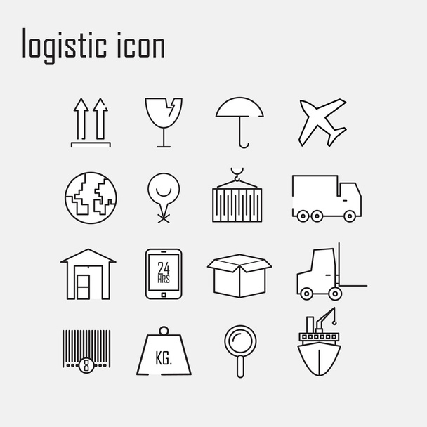 Ícones de linha, ícones de logística, logotipo do vetor infográfico moderno
  - Vetor, Imagem