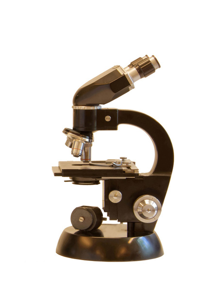 Vintage Microscope, basic model, side view - Foto, imagen