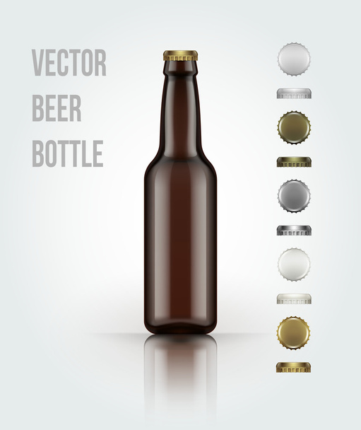 Blank glass beer bottle for new design. Vector illustration - Vector, Image