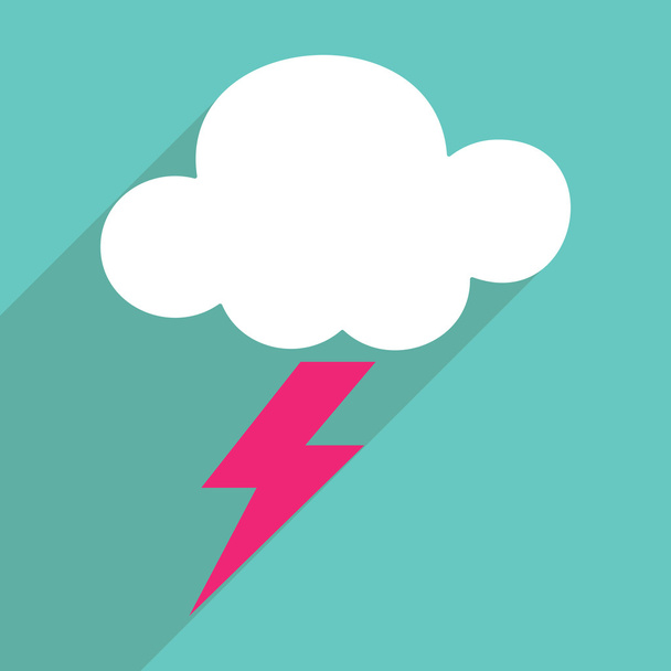 Flat design with shadow and modern icon storm cloud - Vector, Image