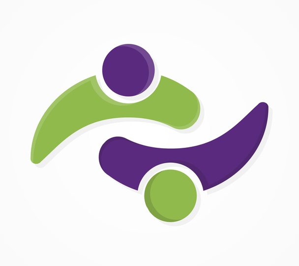 Vector team social network logo. Abstract people vector logo template. - Vector, Image