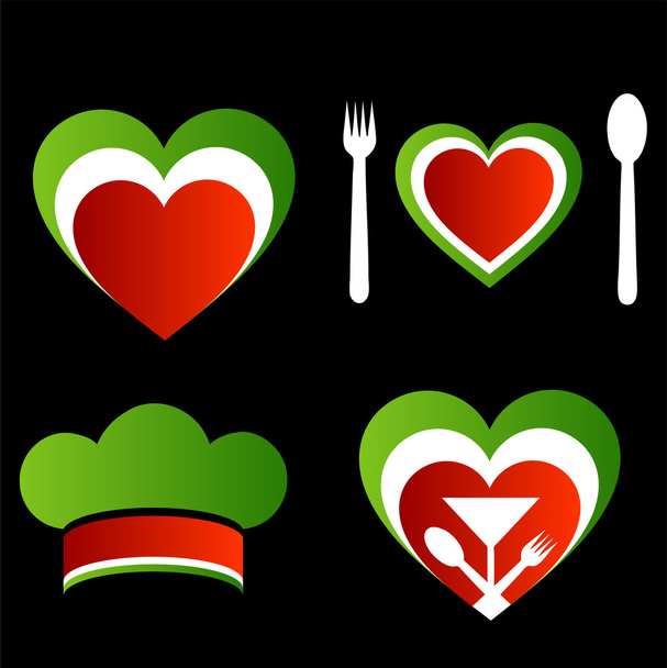 Olasz konyha szimbólumok - Vektor, kép