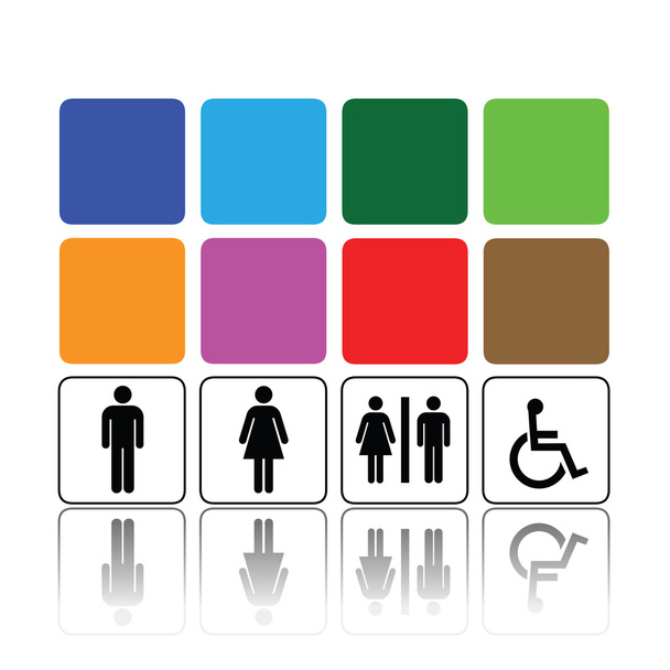 Туалетные знаки, мужчина и женщина
 - Вектор,изображение