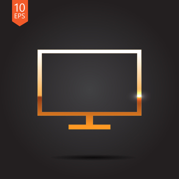 flat TV or monitor icon - Vetor, Imagem