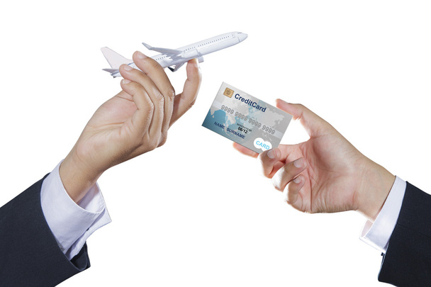 avión y tarjeta de crédito
 - Foto, Imagen