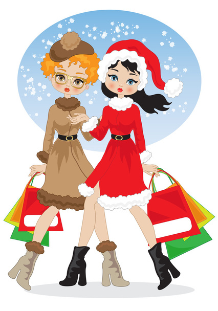 Shopping natalizio - Vettoriali, immagini