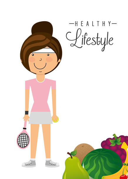 healthy lifestyle - Vector, Image