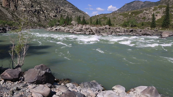 Beautiful Ilgumensky threshold on Katun River. - Footage, Video