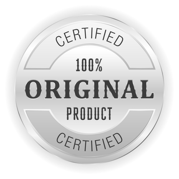 Silver original product button - ベクター画像