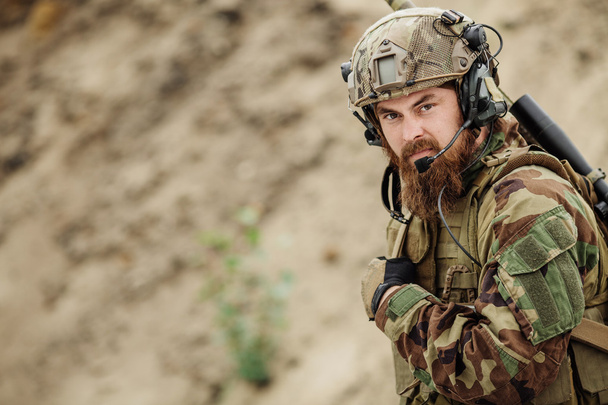 portrait of the special forces ranger on battlefield - Фото, зображення