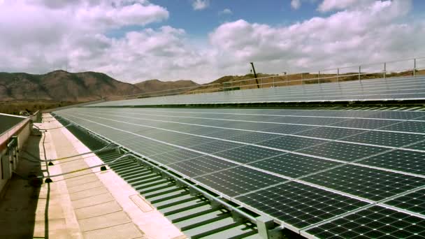 Solar panels on top of building. - Filmati, video
