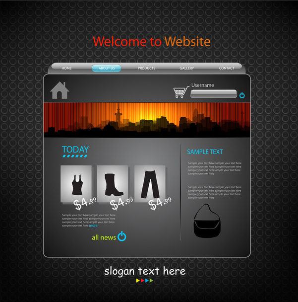 Website color Template modern design - Διάνυσμα, εικόνα