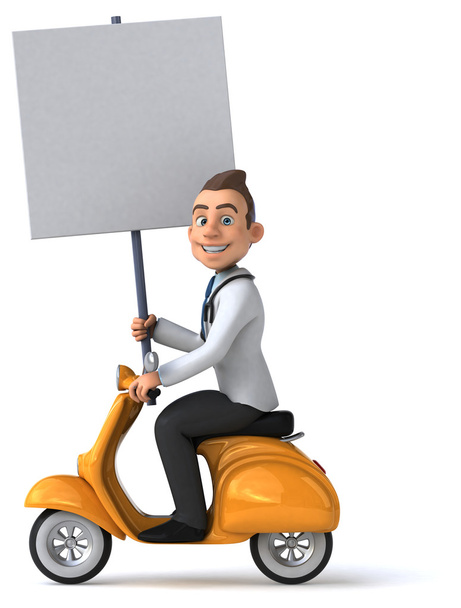 Fun doctor on scooter - Foto, Bild
