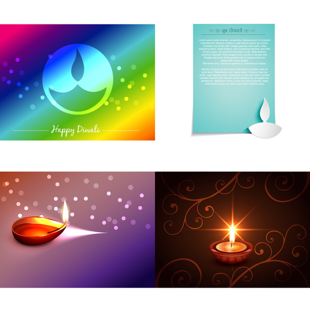vector set of diwali background - Вектор,изображение