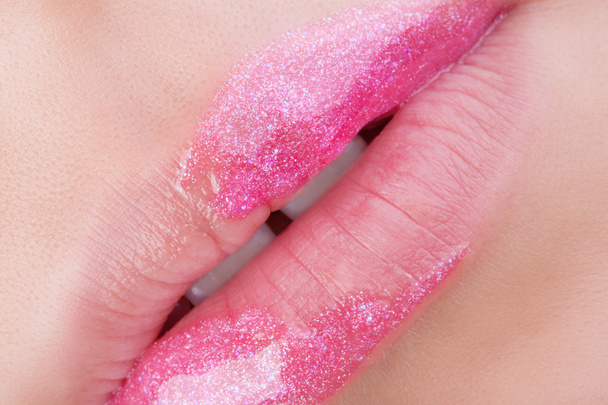 Lèvres à paillettes roses
. - Photo, image
