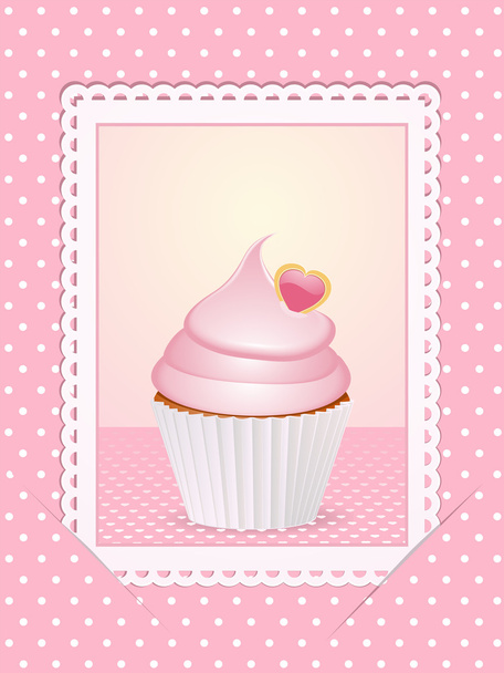 Vintage pink cupcake background - Photo, Image