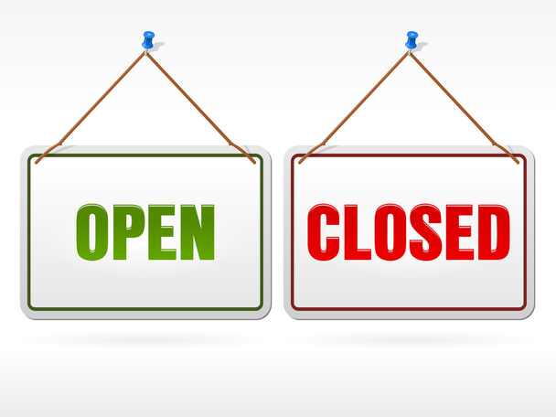 Open and Closed shop sign - Vettoriali, immagini