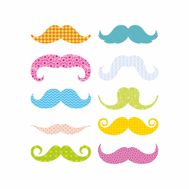 Color mustaches - Vector, Image