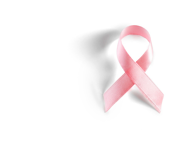 Pink AIDS ribbon isolated white - Foto, imagen