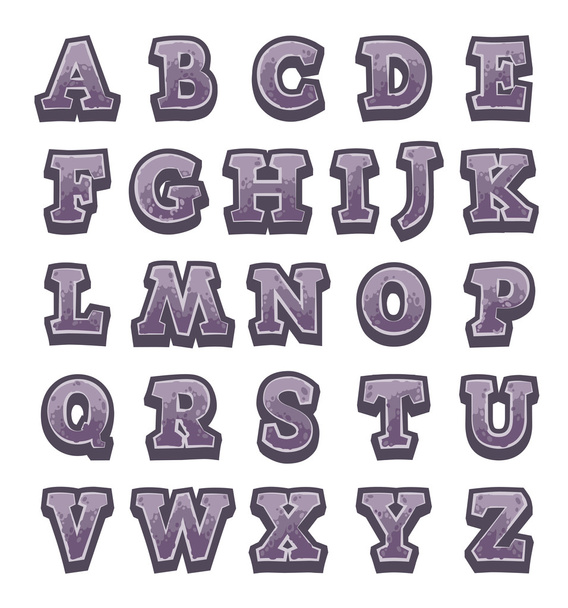Πέτρα παιχνίδι αλφάβητο για τα ενδιάμεσα με τον χρήστη - Διάνυσμα, εικόνα