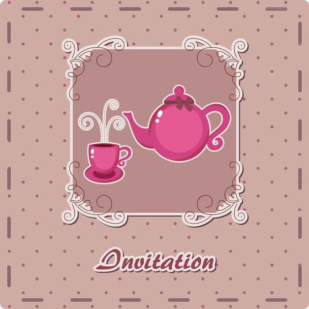Purple invitation - Vector, afbeelding