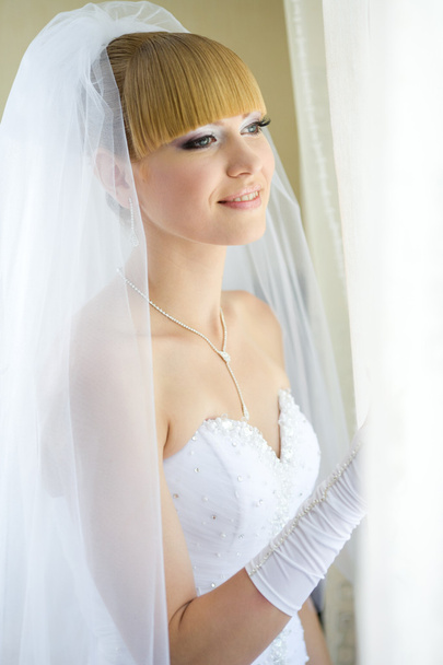 Noiva encantadora com o véu
 - Foto, Imagem