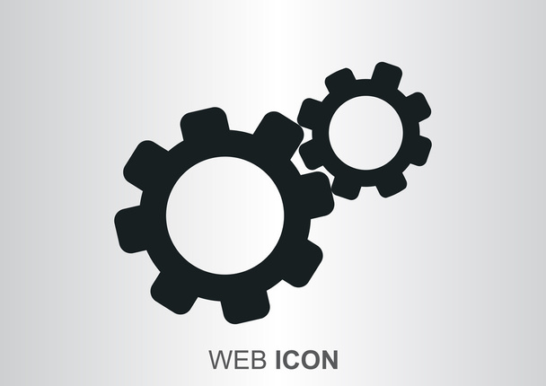 Rounded gears simple icon - Vektör, Görsel