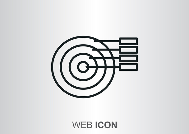 Egyszerű, lekerekített infographic pókháló ikon - Vektor, kép