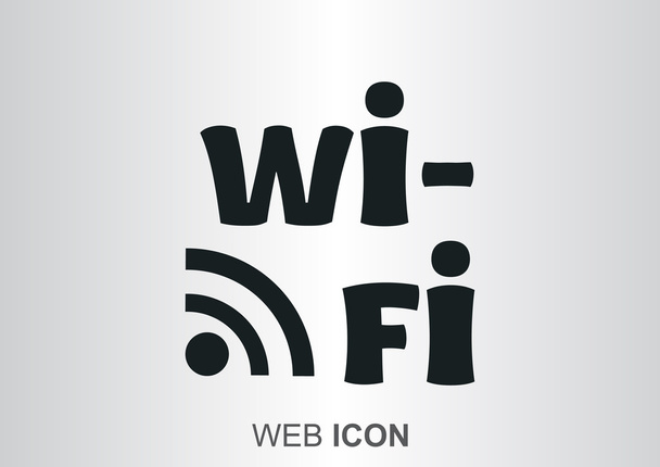 Напис Wi-Fi з значком хвиль
 - Вектор, зображення