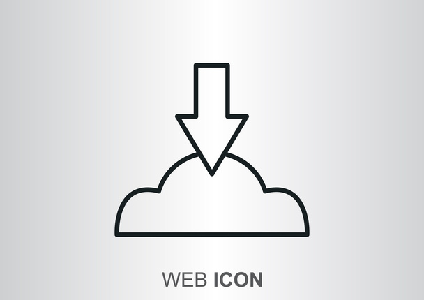 Cloud file download symbol - Vektor, obrázek