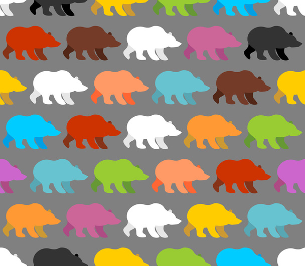 Color bears seamless pattern. Background of  lovely bears. Ornam - Vector, Image