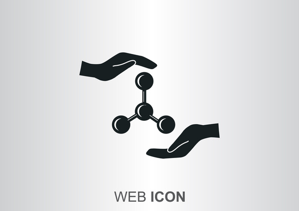 Molecular compound and hands web icon - Διάνυσμα, εικόνα
