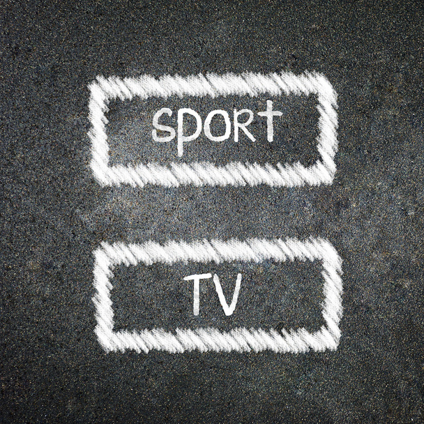 Sport a tv možnost ručně s bílou křídou na tabuli - Fotografie, Obrázek