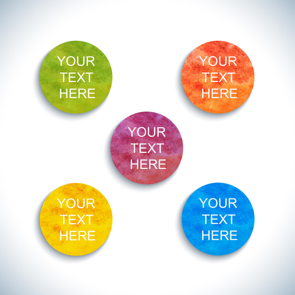 Modern colorful watercolor circles template with place for your text . Vector Illustration - Vektori, kuva