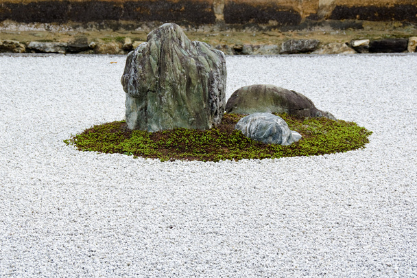 πέτρινο κήπο Zen στο ναό ryoanji, Κυότο - Φωτογραφία, εικόνα