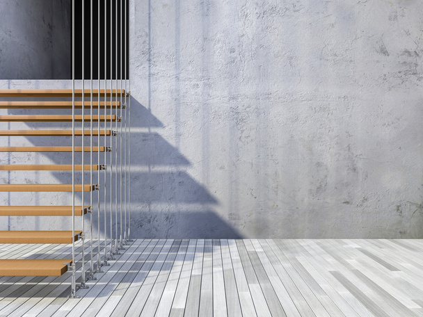 3D schody powieszony przez kable - Zdjęcie, obraz