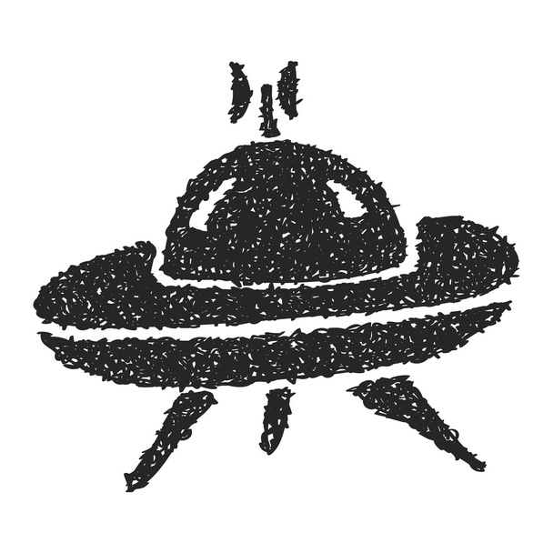 Jednoduchý doodle kosmické lodi - Vektor, obrázek