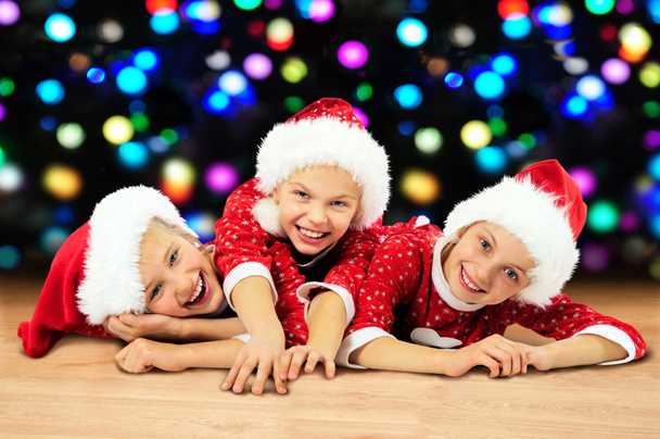 クリスマス幸せな面白い子供 - 写真・画像