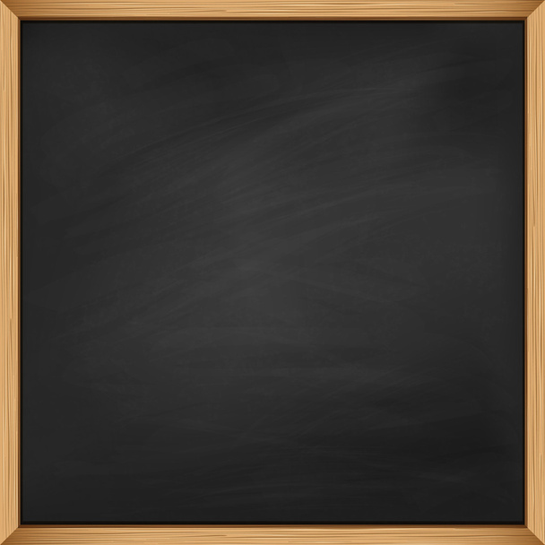 Empty square blackboard with wooden frame. Template - Vector, Image