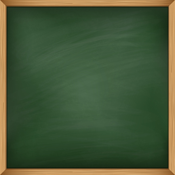Empty green chalkboard with wooden frame. Template - Vector, Image