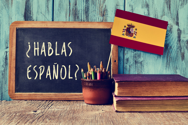 question hablas espanol? do you speak Spanish? - Photo, Image