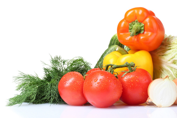 Beautiful vegetables isolated on white - Zdjęcie, obraz