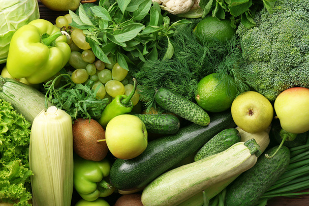 Green fruits and vegetables - Foto, afbeelding
