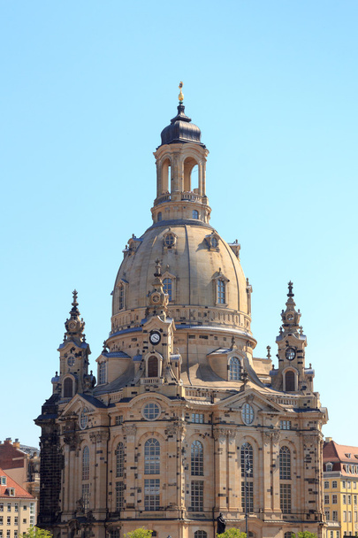 Church Dresden Frauenkirche at Neumarkt, Germany - Fotó, kép