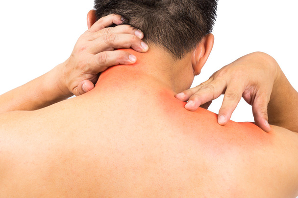 Vyzrálé muže jeho bolestivé bolesti krku a ramen - Fotografie, Obrázek