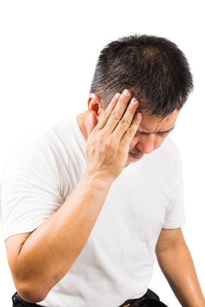 Vyzrálé muže trpící bolestivé bolesti hlavy - Fotografie, Obrázek