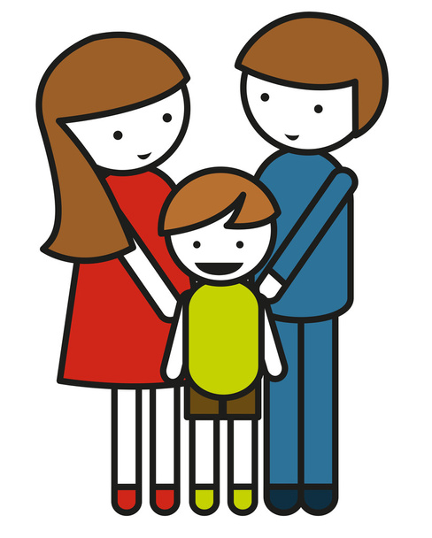 Сімейний символ з батьками та дитиною
 - Вектор, зображення