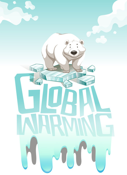 Ilmaston lämpeneminen merkki jääkarhu
 - Vektori, kuva