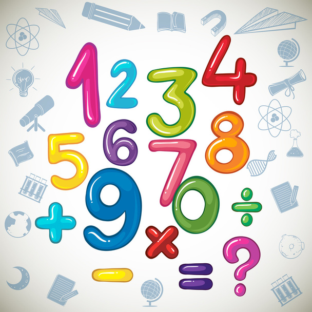 Αριθμοί και μαθηματικά σημάδια - Διάνυσμα, εικόνα